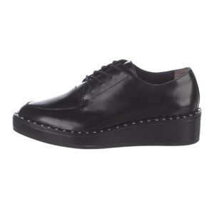 Loeffler Randall Black Leather Flats with Studded Sole